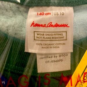 Hanna Andersson , size 10 kids pjs, Long John pajama set, brand new never used
